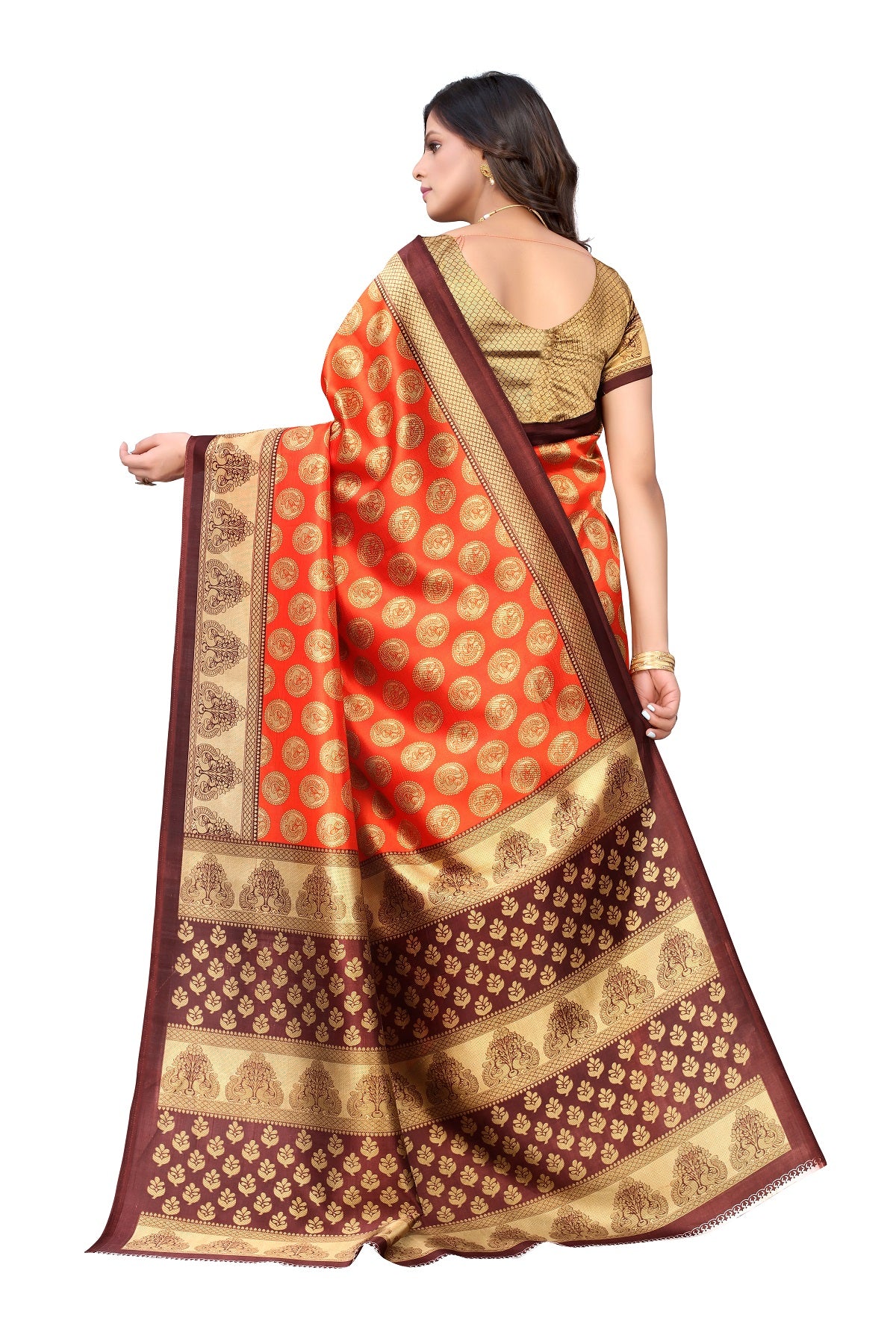 Supikart Printed Art Silk Saree with Blouse