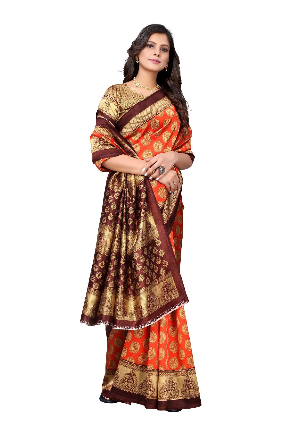 Supikart Printed Art Silk Saree with Blouse