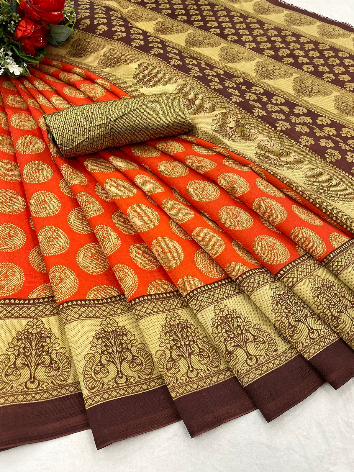 Supikart Printed Art Silk Saree with Blouse