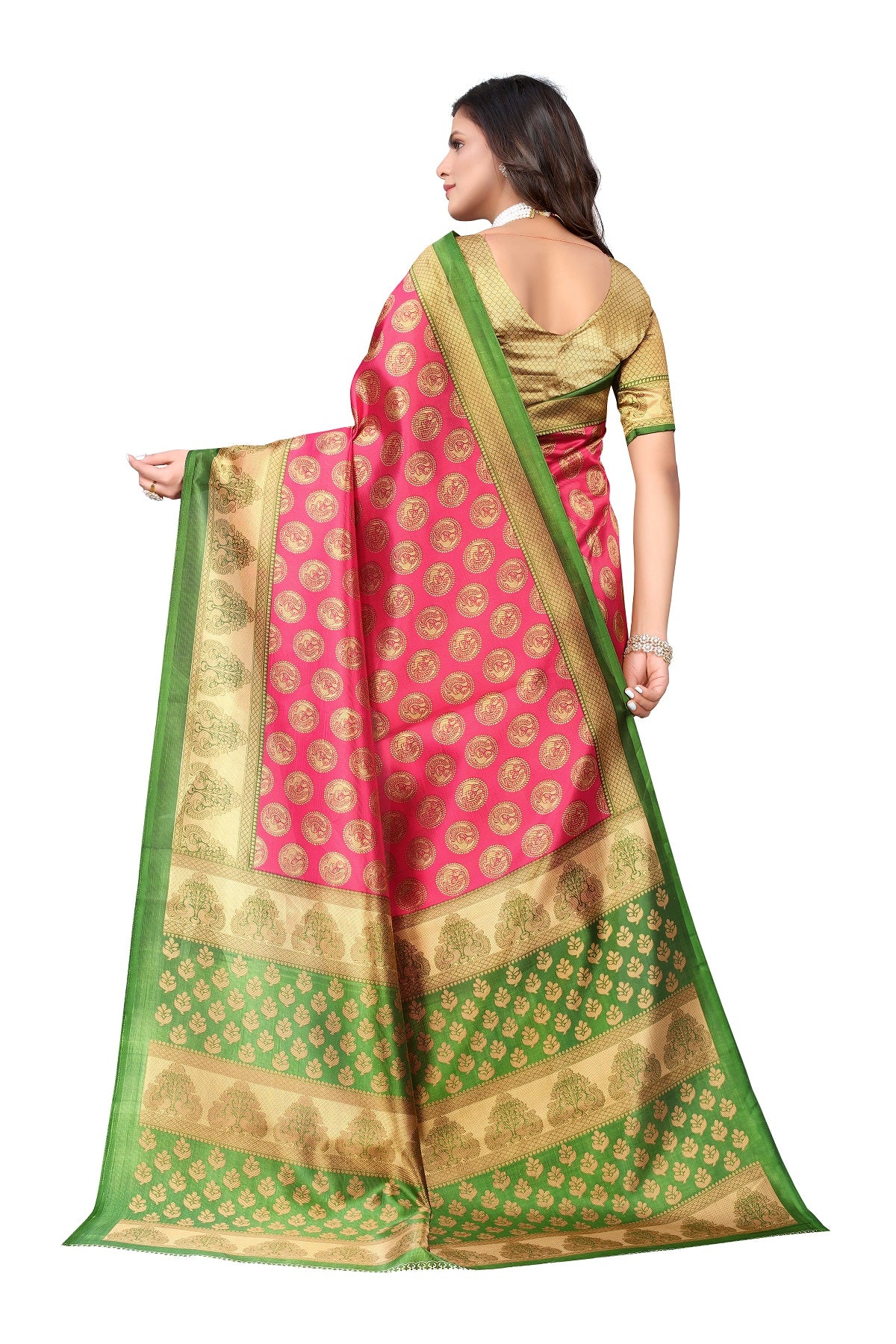 Supikart Printed Art Silk Saree with Blouse