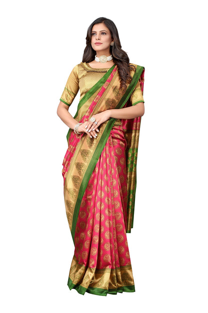 Supikart Printed Art Silk Saree with Blouse