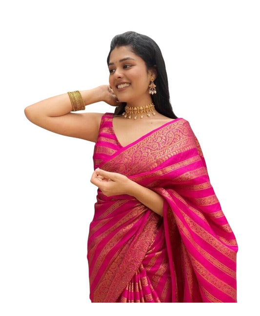 Banarasi Jacquard Saree With Blouse