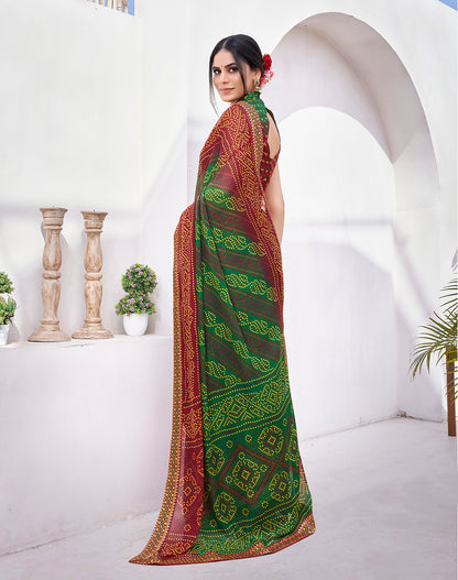 Supikart Elegant Georgette Saree with Blouse Piece