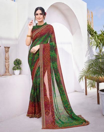 Supikart Elegant Georgette Saree with Blouse Piece