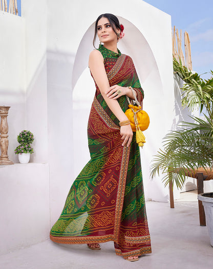 Supikart Elegant Georgette Saree with Blouse Piece