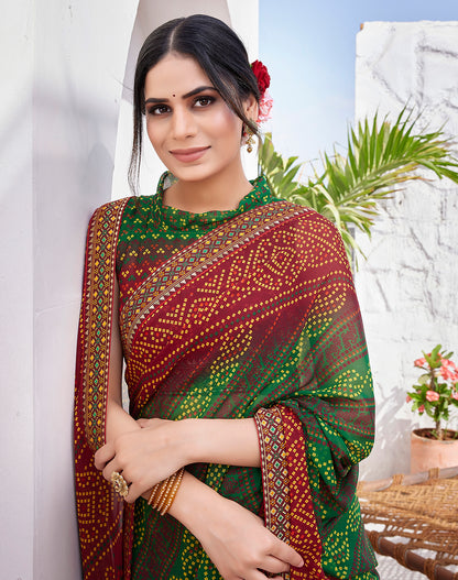 Supikart Elegant Georgette Saree with Blouse Piece