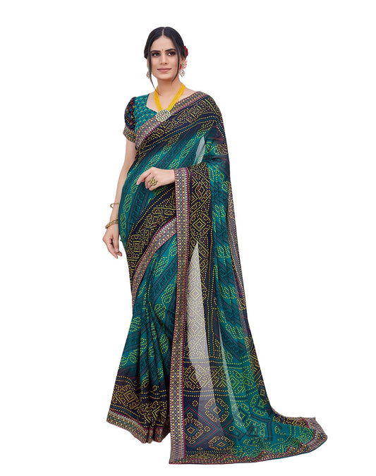 Supikart Elegant Georgette Saree with Blouse Piece