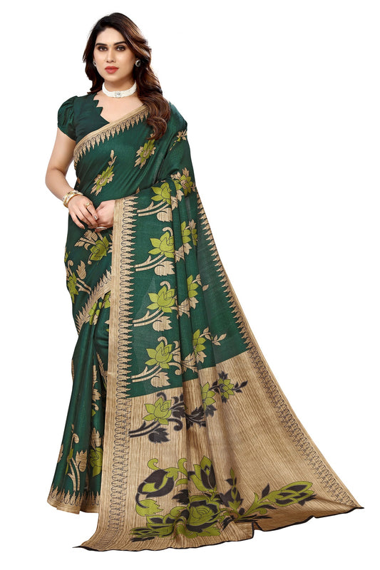 Supikart Printed Art Silk Saree with Blouse