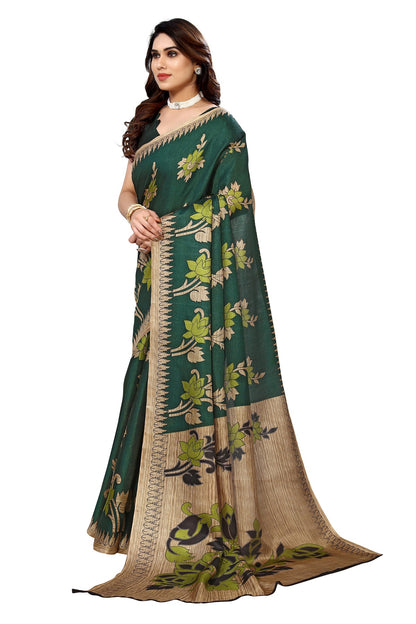 Supikart Printed Art Silk Saree with Blouse