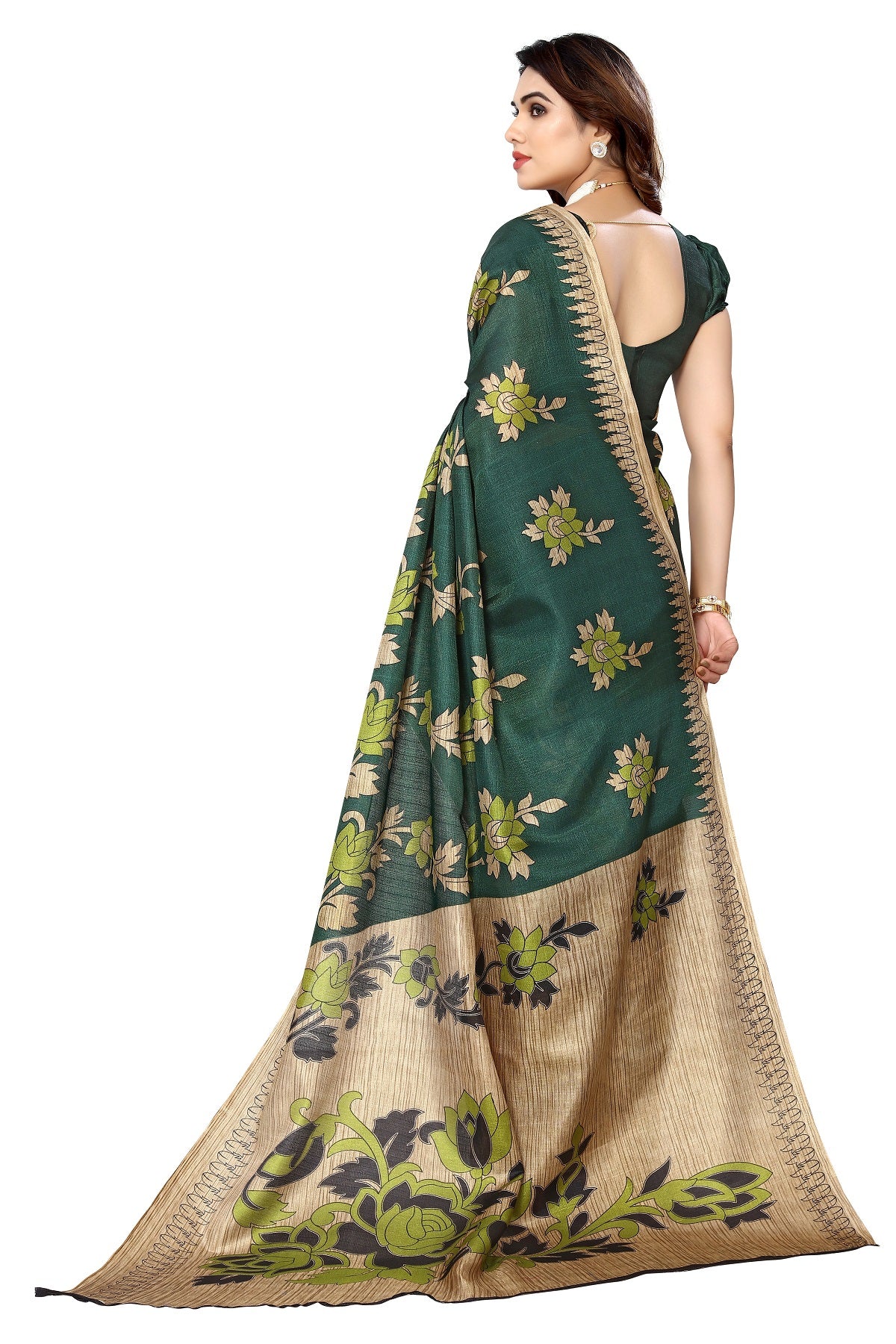 Supikart Printed Art Silk Saree with Blouse