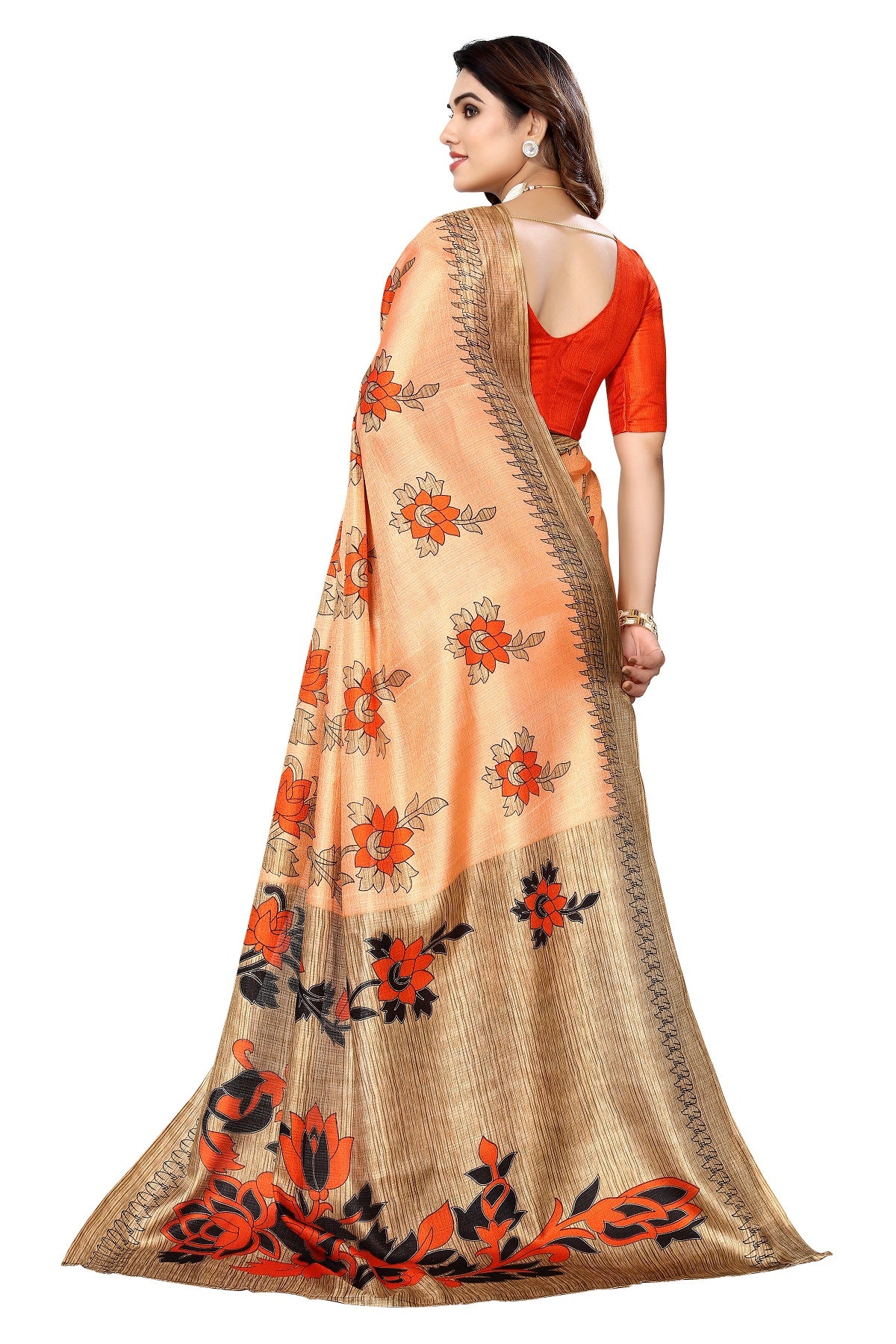 Supikart Printed Art Silk Saree with Blouse