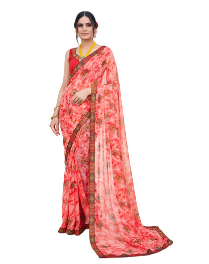 Supikart Elegant Georgette Saree with Blouse Piece