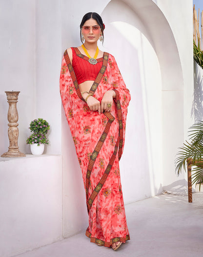 Supikart Elegant Georgette Saree with Blouse Piece