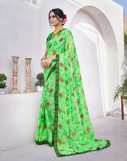 Supikart Elegant Georgette Saree with Blouse Piece