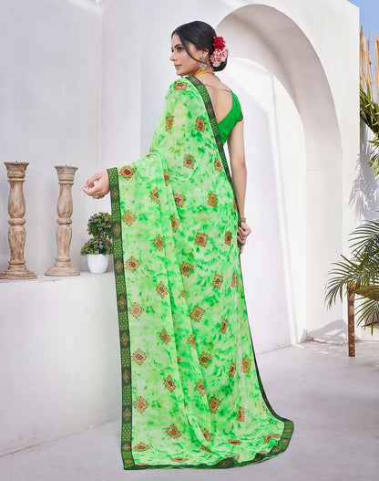 Supikart Elegant Georgette Saree with Blouse Piece