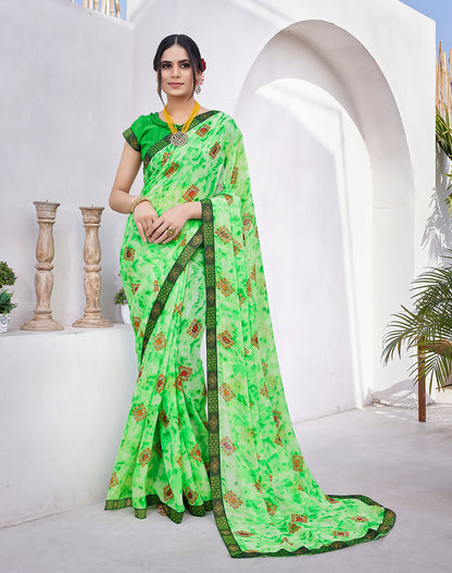 Supikart Elegant Georgette Saree with Blouse Piece