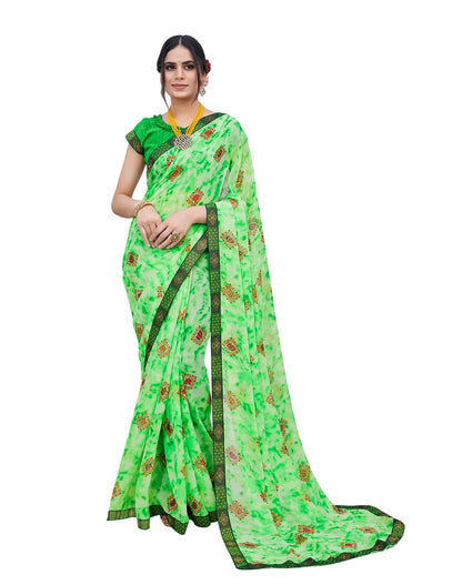 Supikart Elegant Georgette Saree with Blouse Piece