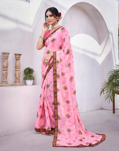 Supikart Elegant Georgette Saree with Blouse Piece