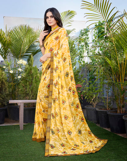 Supikart Elegant Georgette Saree with Blouse Piece (Copy)