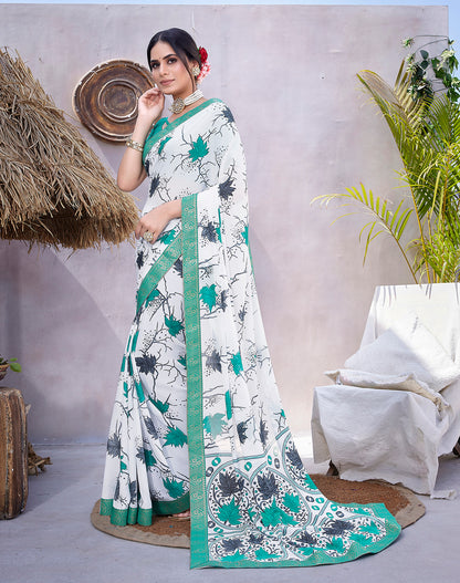 Supikart Elegant Georgette Saree with Blouse Piece