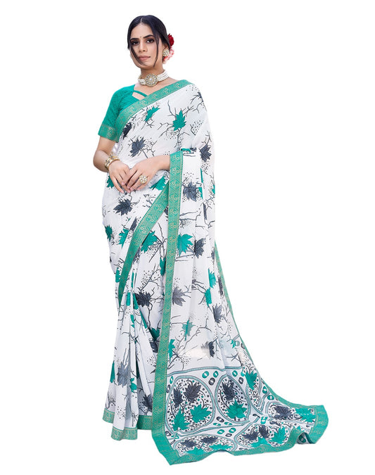 Supikart Elegant Georgette Saree with Blouse Piece