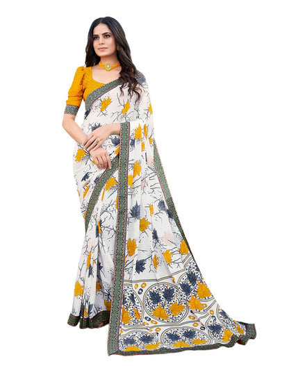 Supikart Elegant Georgette Saree with Blouse Piece