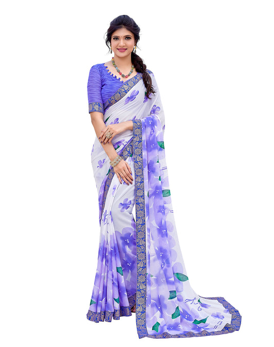 Supikart Elegant Georgette Saree with Blouse Piece