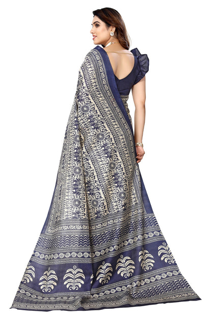 Supikart Printed Art Silk Saree with Blouse