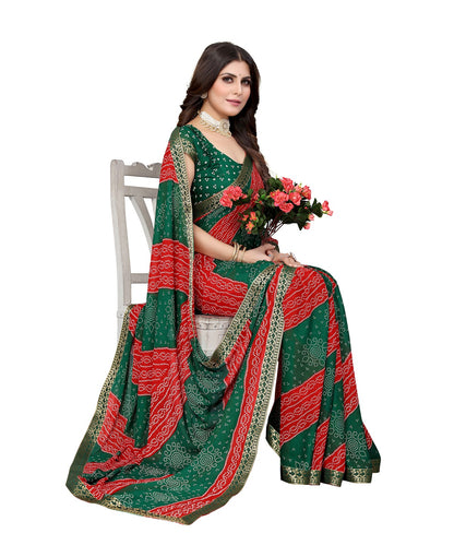 Supikart Elegant Georgette Saree with Blouse Piece