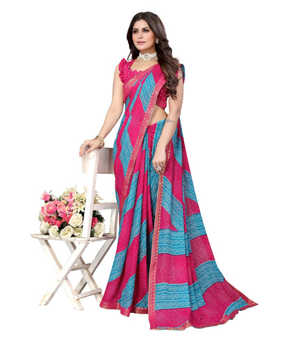 Supikart Elegant Georgette Saree with Blouse Piece