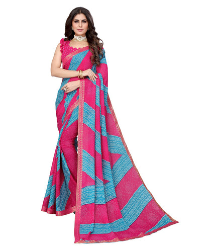 Supikart Elegant Georgette Saree with Blouse Piece