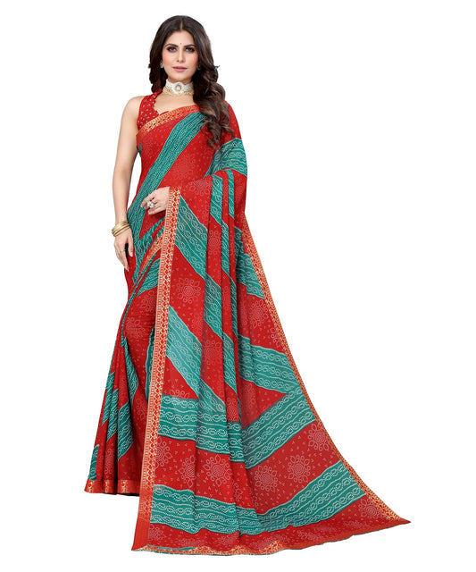 Supikart Elegant Georgette Saree with Blouse Piece