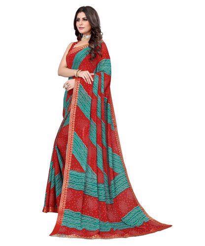 Supikart Elegant Georgette Saree with Blouse Piece