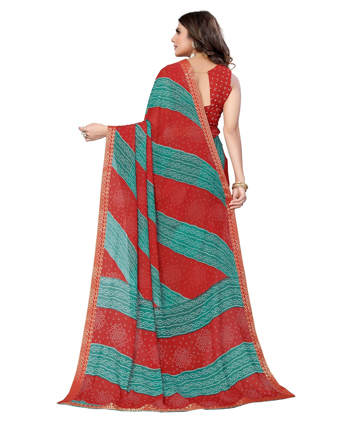 Supikart Elegant Georgette Saree with Blouse Piece