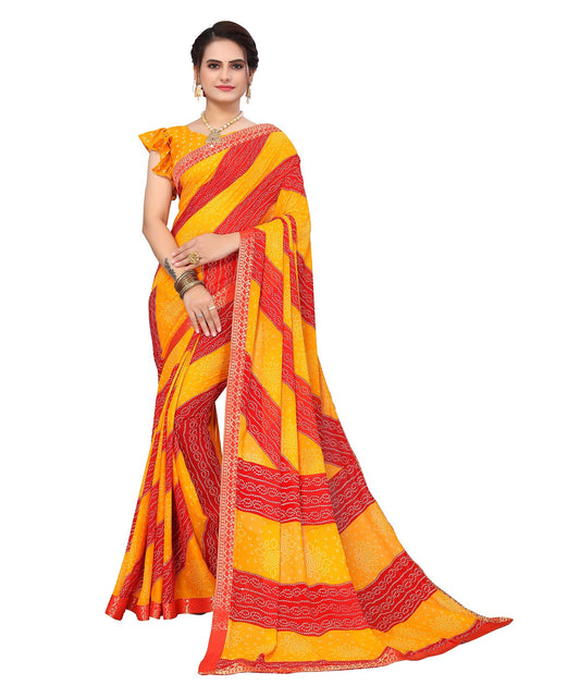 Supikart Elegant Georgette Saree with Blouse Piece