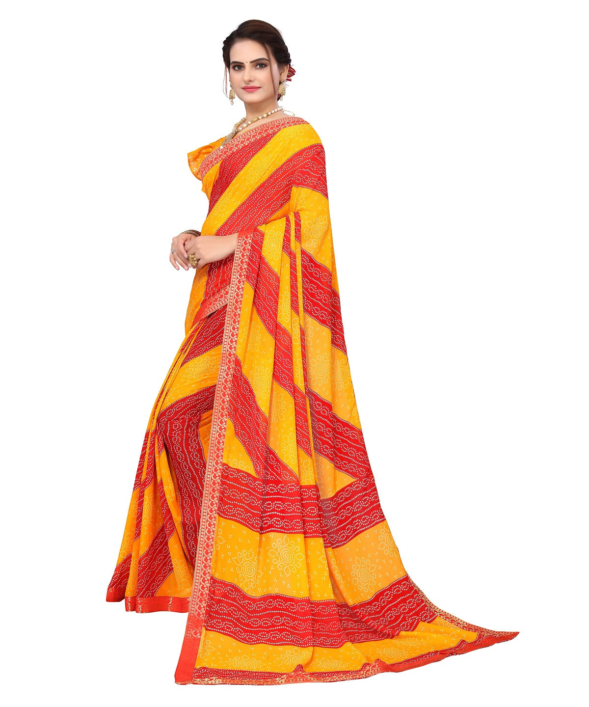 Supikart Elegant Georgette Saree with Blouse Piece