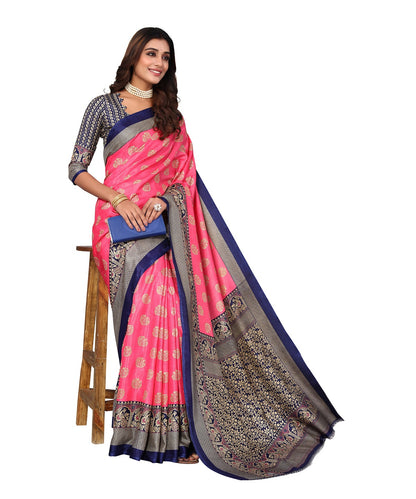 Supikart Printed Art Silk Saree with Blouse