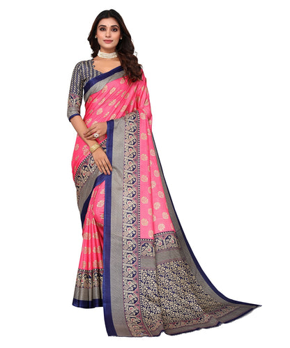 Supikart Printed Art Silk Saree with Blouse