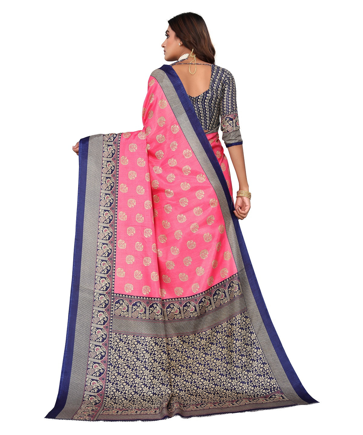 Supikart Printed Art Silk Saree with Blouse