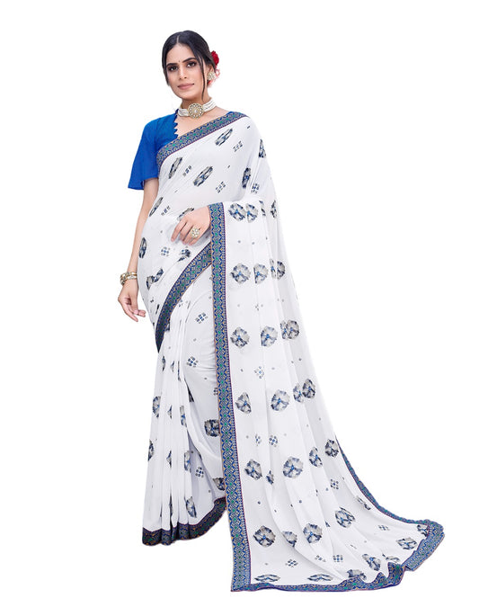 Supikart Elegant Georgette Saree with Blouse Piece