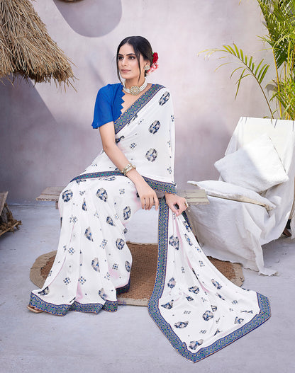 Supikart Elegant Georgette Saree with Blouse Piece