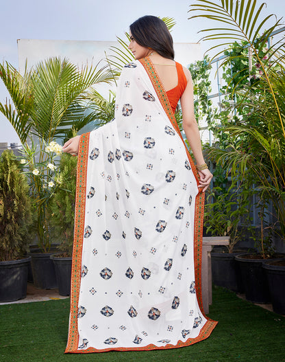 Supikart Elegant Georgette Saree with Blouse Piece