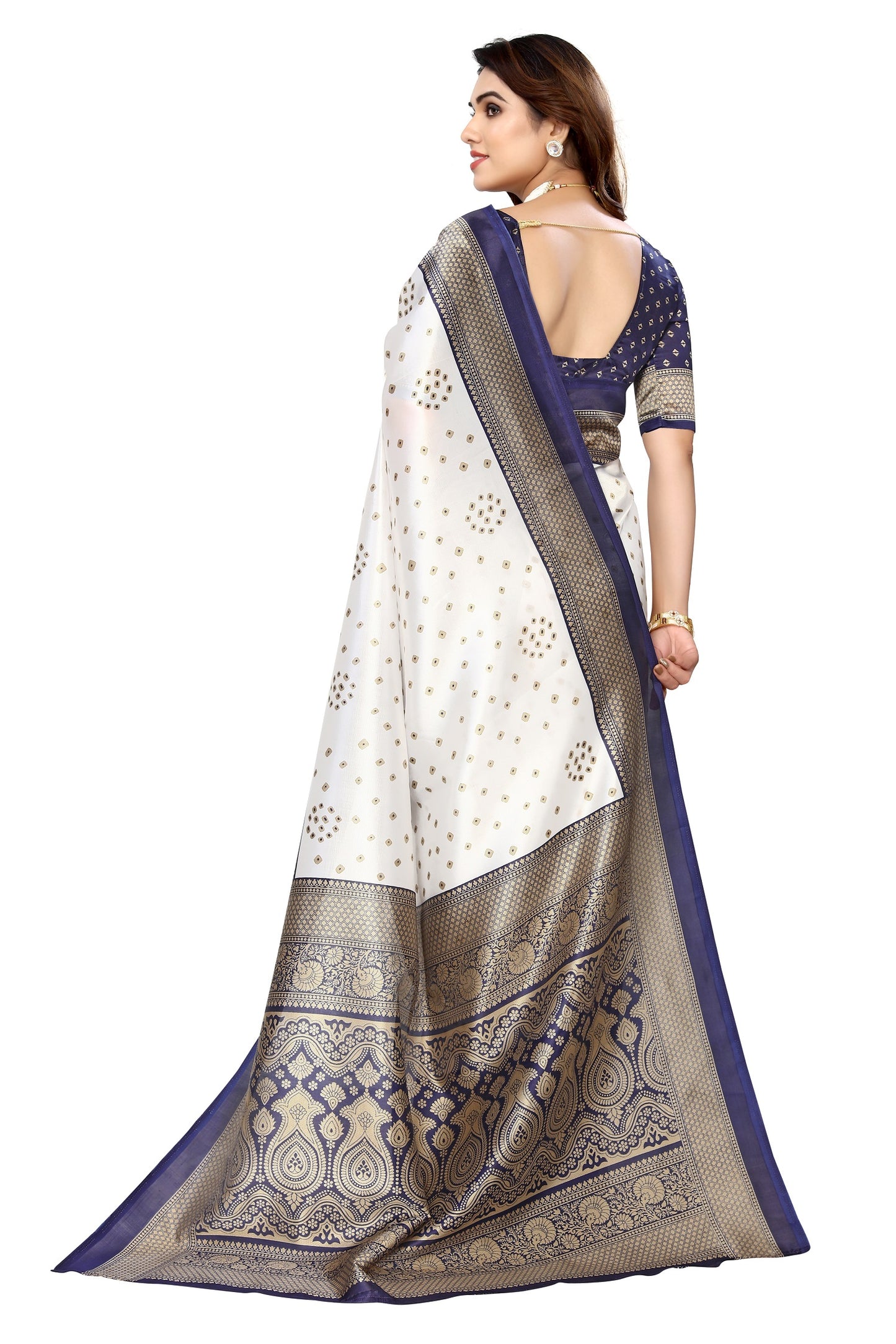 Supikart Printed Art Silk Saree with Blouse