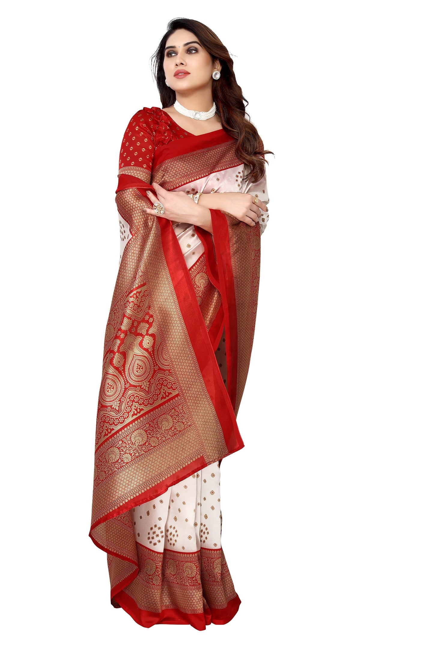 Supikart Printed Art Silk Saree with Blouse