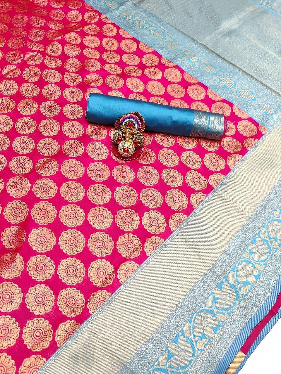 Banarasi Jacquard Saree With Blouse