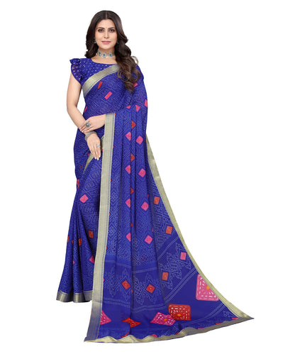 Supikart Elegant Georgette Saree with Blouse Piece