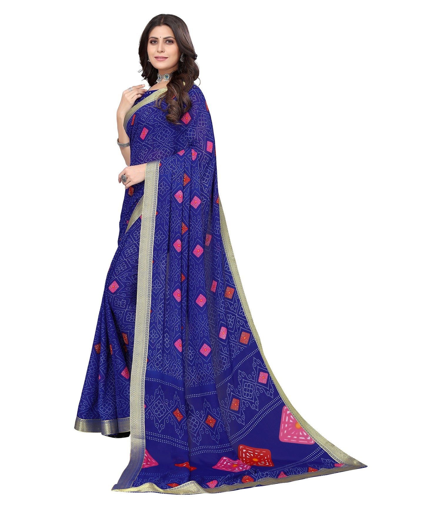 Supikart Elegant Georgette Saree with Blouse Piece