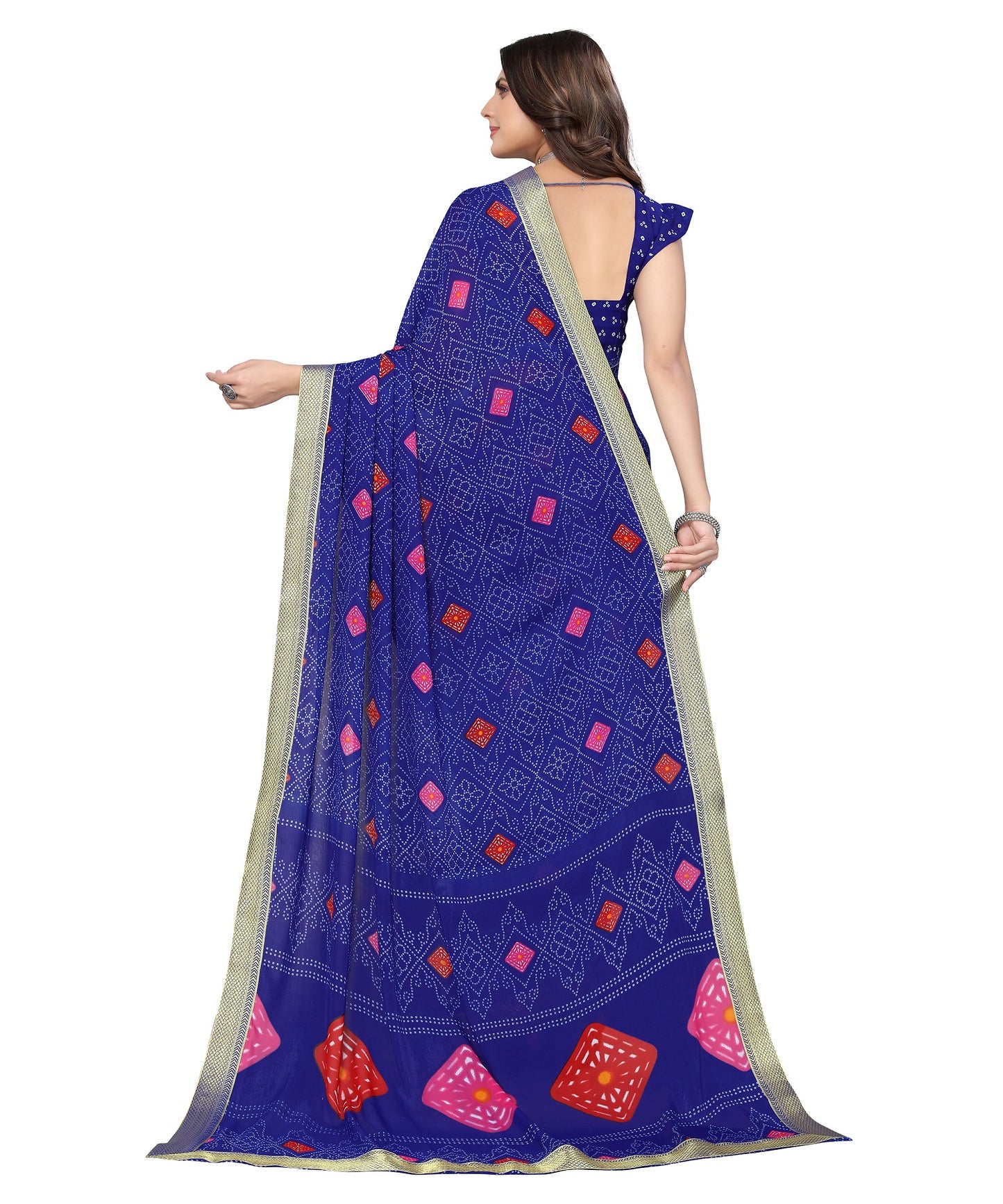 Supikart Elegant Georgette Saree with Blouse Piece