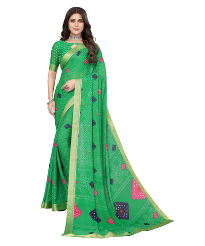 Supikart Elegant Georgette Saree with Blouse Piece