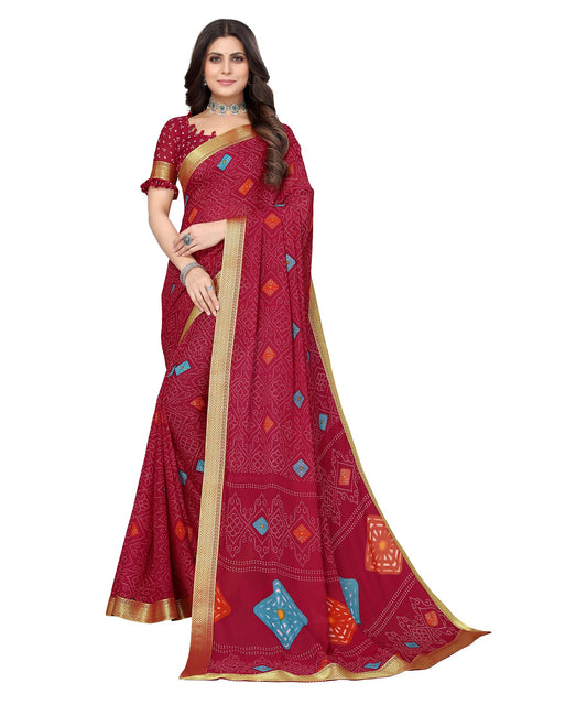 Supikart Elegant Georgette Saree with Blouse Piece